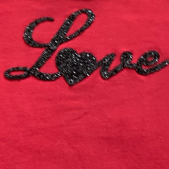 GUESS Graphic Tee "Love" Sz L Red #17G - Picture 5 of 10